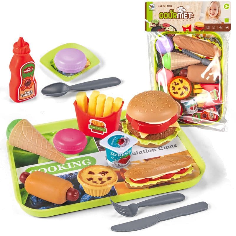 image-Children's Play House Toys Western Tableware