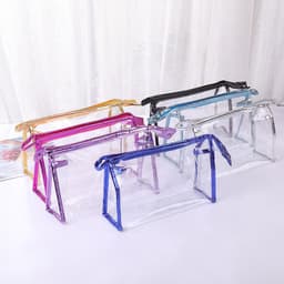 image-Waterproof PVC Transparent Makeup Portable Wash Fashion Large Capacity Storage Bag
