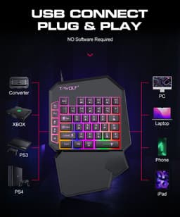 image-Lei Lang TF900 Single Hand Mouse Keyboard Suit