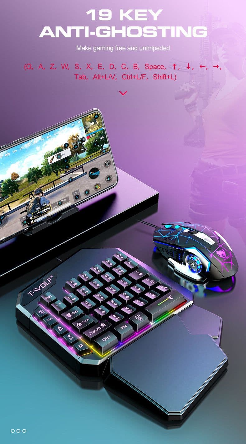 image-Lei Lang TF900 Single Hand Mouse Keyboard Suit