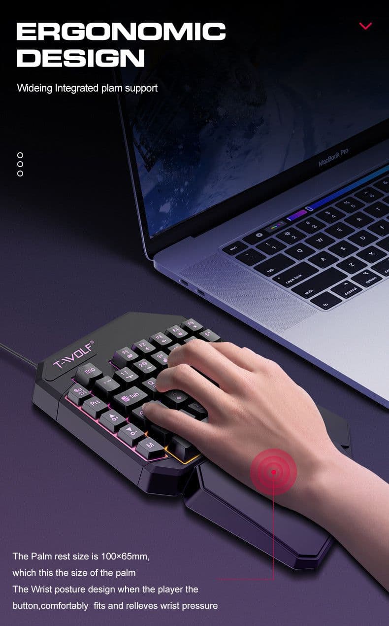 image-Lei Lang TF900 Single Hand Mouse Keyboard Suit