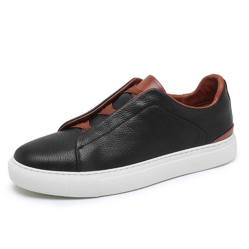 image-First Layer Cowhide Four Seasons Leisure Leather Shoes Korean Style