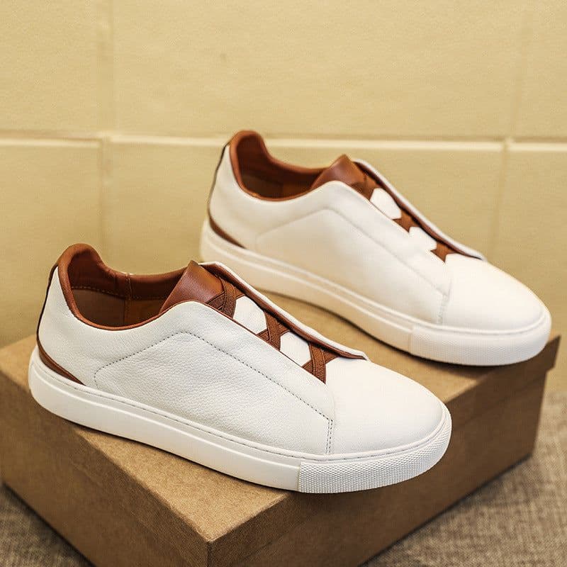 image-First Layer Cowhide Four Seasons Leisure Leather Shoes Korean Style