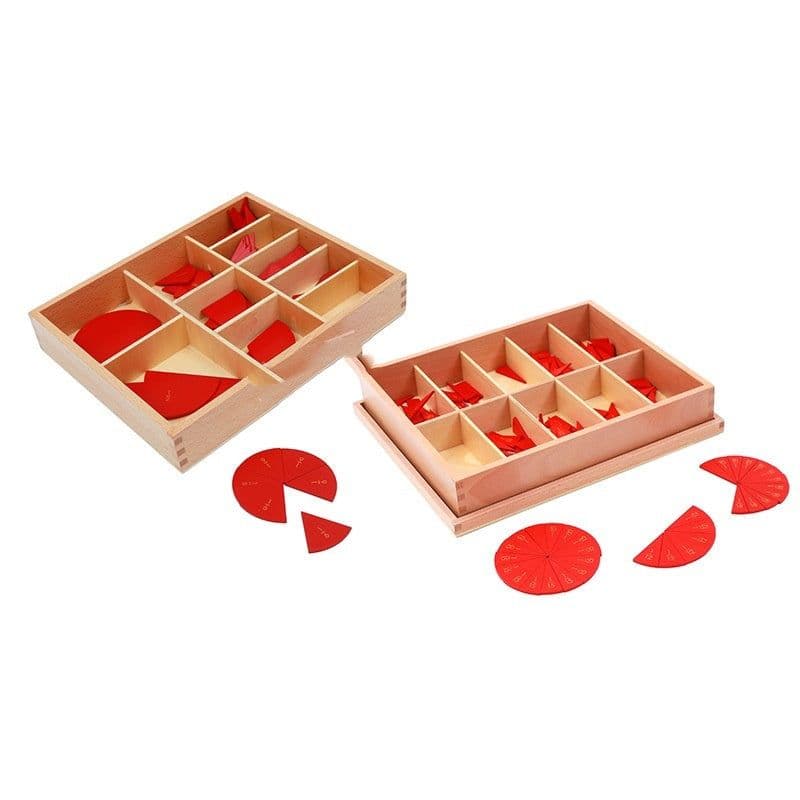 image-Montessori Primary School Mathematics Teaching Aids Wooden Round Decomposition Angle Meter