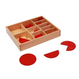 image-Montessori Primary School Mathematics Teaching Aids Wooden Round Decomposition Angle Meter