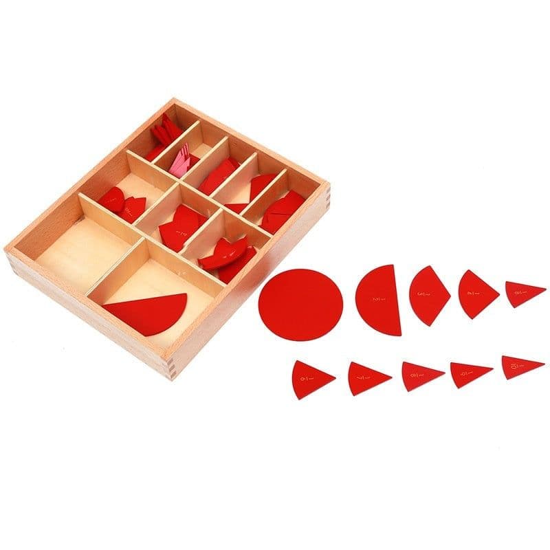 image-Montessori Primary School Mathematics Teaching Aids Wooden Round Decomposition Angle Meter