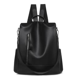 image-Women's Bag PU Soft Leather Textured Backpack Fashion Hong Kong Style Large Capacity