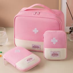 image-Oxford Cloth Portable Portable First-aid Kit Medicine Buggy Bag Small Medicine Bag Travel Storage First Aid Kits Macaron Color