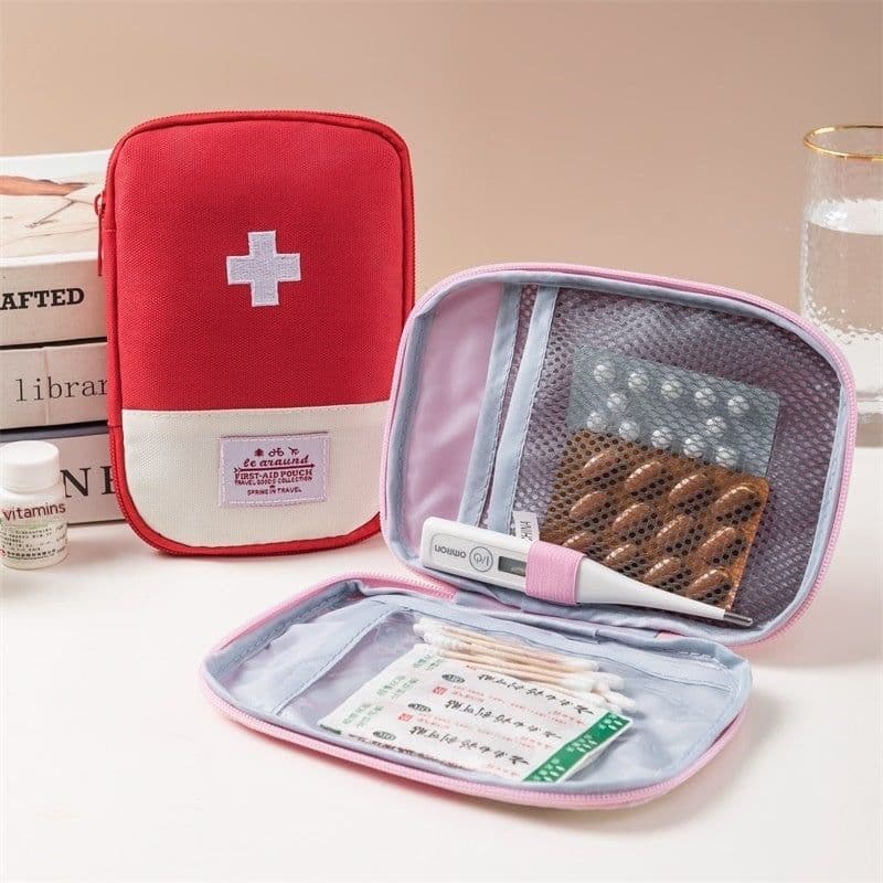 image-Oxford Cloth Portable Portable First-aid Kit Medicine Buggy Bag Small Medicine Bag Travel Storage First Aid Kits Macaron Color