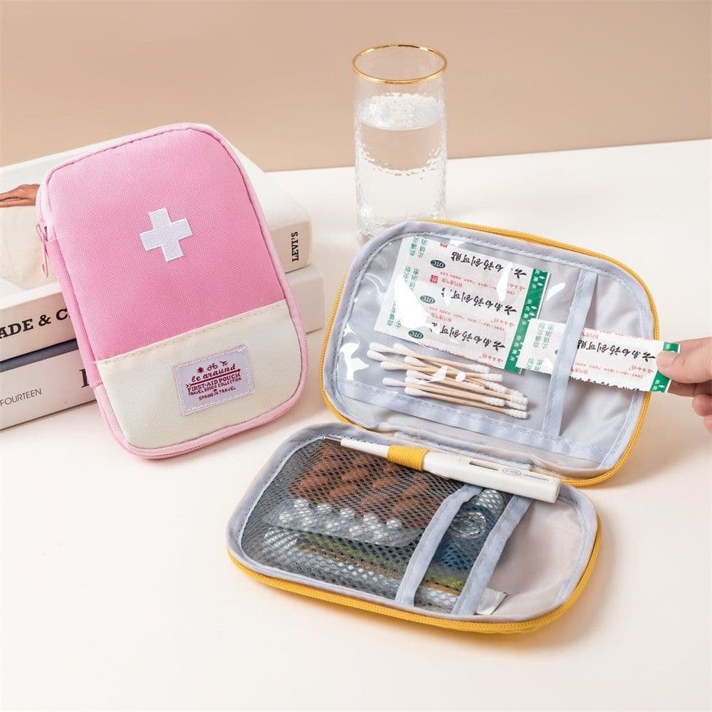 image-Oxford Cloth Portable Portable First-aid Kit Medicine Buggy Bag Small Medicine Bag Travel Storage First Aid Kits Macaron Color