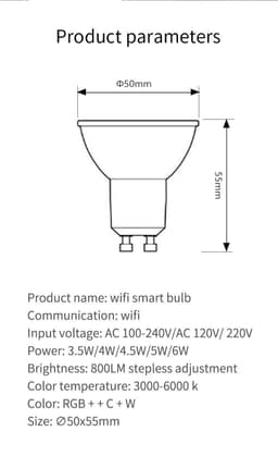 image-Led Light Source RGBCCT 5W Smart Small Spotlight GU10 Voice Control
