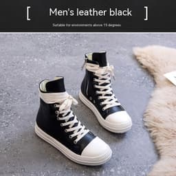 image-High-top Men's And Women's Platform Wax Surface Fleece-lined Milk-fragrant Canvas Shoes