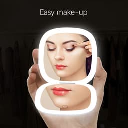 image-Handheld Led Make-up Mirror Foldable And Portable Portable Makeup Mirror