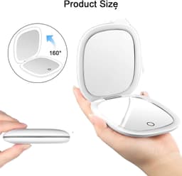 image-Handheld Led Make-up Mirror Foldable And Portable Portable Makeup Mirror