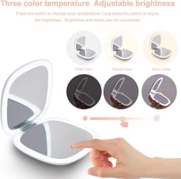 image-Handheld Led Make-up Mirror Foldable And Portable Portable Makeup Mirror