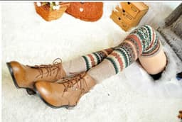 image-Fluorescent Thickened Camouflage Wool Autumn And Winter Boots Leg Gaurd Set