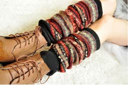 image-Fluorescent Thickened Camouflage Wool Autumn And Winter Boots Leg Gaurd Set
