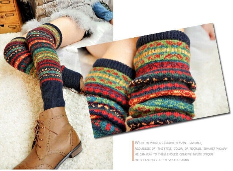 image-Fluorescent Thickened Camouflage Wool Autumn And Winter Boots Leg Gaurd Set
