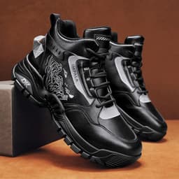 image-All-match Leather Facing Wear-resistant Labor Protection High-top Tide Shoes