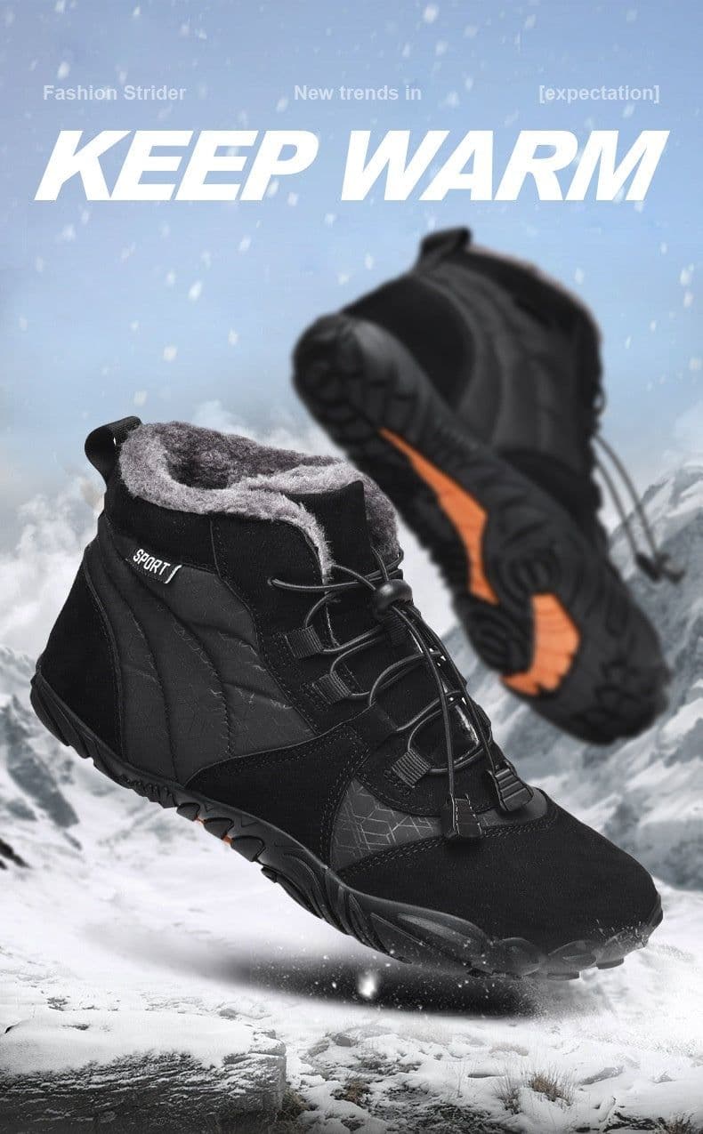 image-Five-finger Outdoor Sports Fleece-lined Warm Wear-resistant Non-slip Hiking Shoes