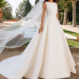 image-French Retro Lace Advanced Texture Satin Slim Bridal Simple Elegant Trailing Wedding Dress