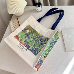 image-Portable Oil Painting Museum Canvas Bag For Commuting To Work