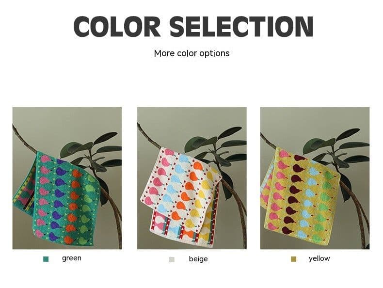 image-Ins Pear Pure Cotton Children's Square Towel Household Absorbent Class A Cotton