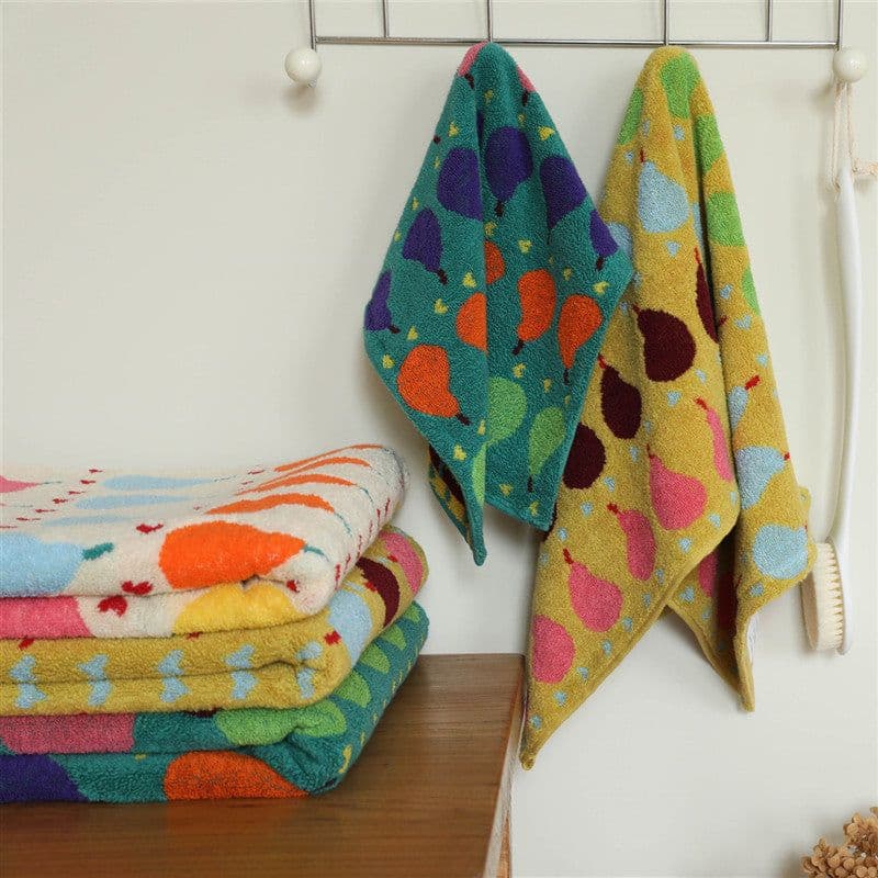 image-Ins Pear Pure Cotton Children's Square Towel Household Absorbent Class A Cotton