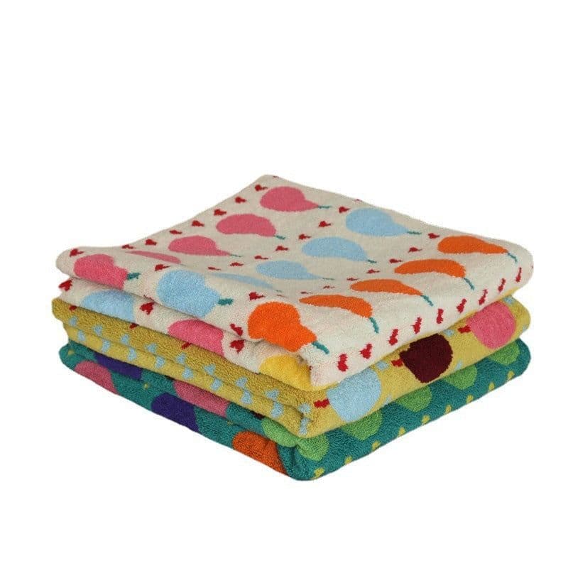 image-Ins Pear Pure Cotton Children's Square Towel Household Absorbent Class A Cotton
