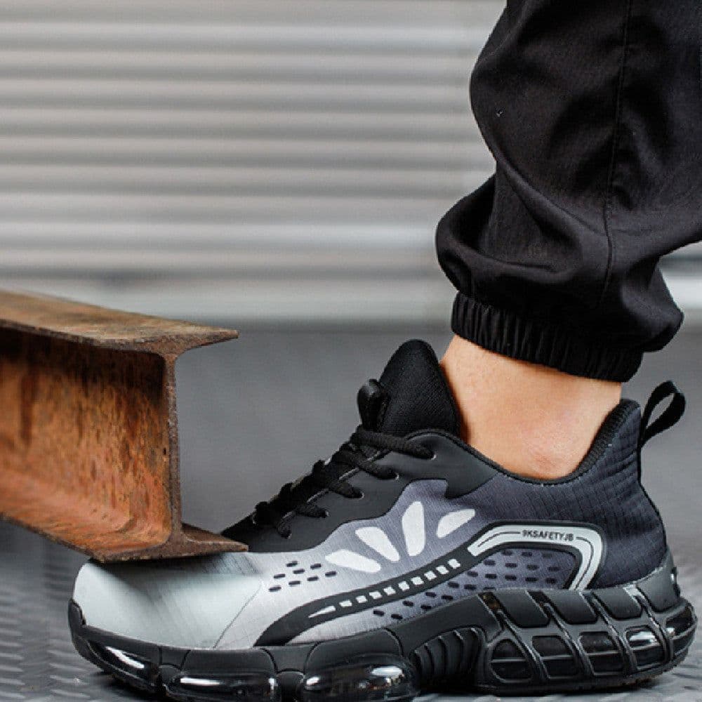 image-Wear-resistant Anti-smashing And Anti-penetration Thin Flyknit Breathable Shock-absorbing Work Safety Shoes