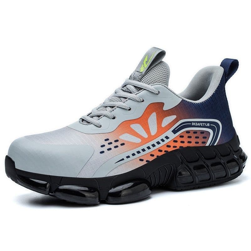 image-Wear-resistant Anti-smashing And Anti-penetration Thin Flyknit Breathable Shock-absorbing Work Safety Shoes
