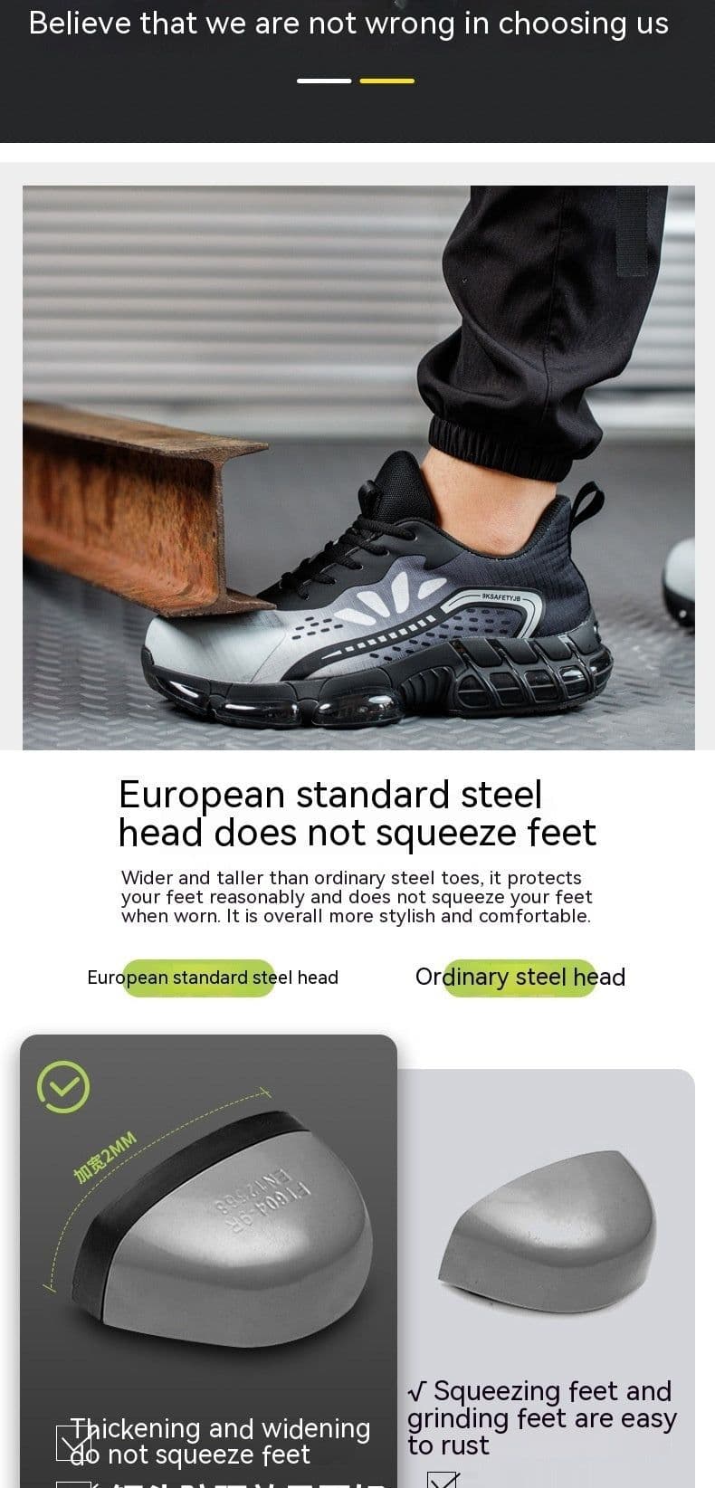 image-Wear-resistant Anti-smashing And Anti-penetration Thin Flyknit Breathable Shock-absorbing Work Safety Shoes