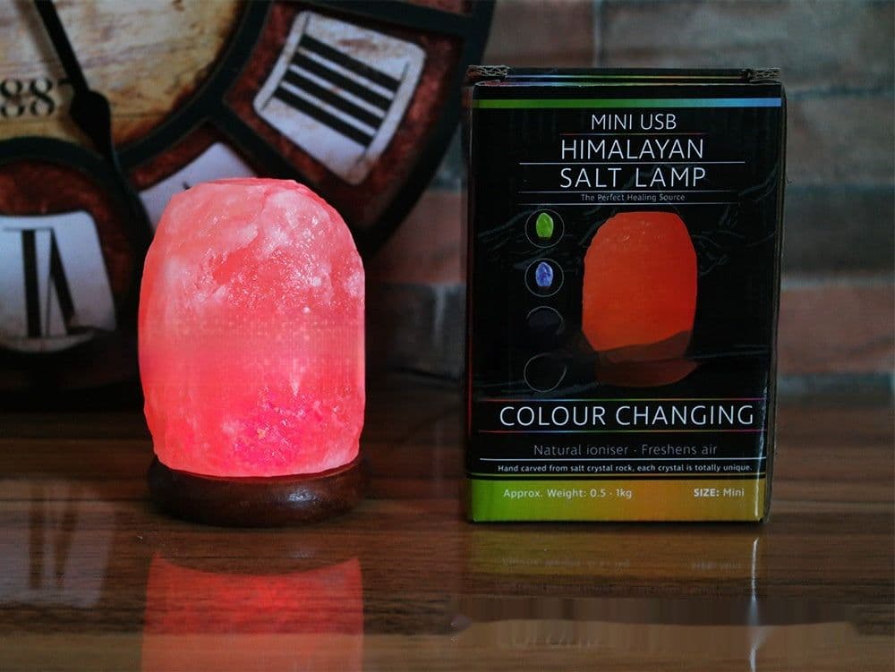 image-Crystal Salt USB Natural Colorful Color Changing Warm White Led Mineral Small Night Lamp
