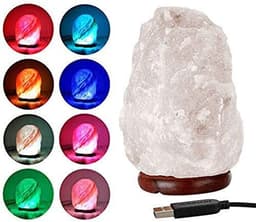 image-Crystal Salt USB Natural Colorful Color Changing Warm White Led Mineral Small Night Lamp