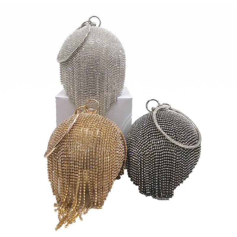 image-Fringed Beaded European And American Style Bag