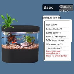 image-Aquarium Ecological Landscape Desktop Self-circulation Mini Small Change Water Household Fish Tank