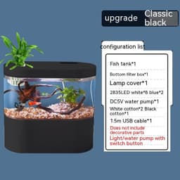 image-Aquarium Ecological Landscape Desktop Self-circulation Mini Small Change Water Household Fish Tank