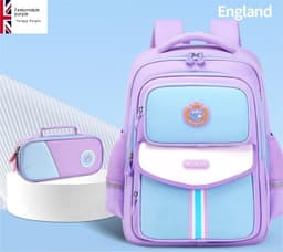 image-Primary School Student Waterproof Spine Protection Waist Support Large Capacity Backpack Oxford Cloth For Boys And Girls