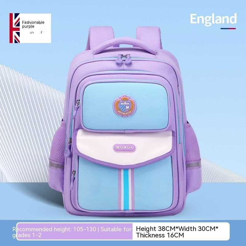 image-Primary School Student Waterproof Spine Protection Waist Support Large Capacity Backpack Oxford Cloth For Boys And Girls