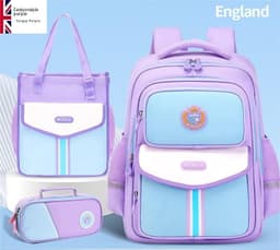 image-Primary School Student Waterproof Spine Protection Waist Support Large Capacity Backpack Oxford Cloth For Boys And Girls