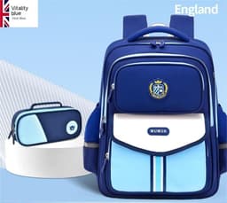 image-Primary School Student Waterproof Spine Protection Waist Support Large Capacity Backpack Oxford Cloth For Boys And Girls