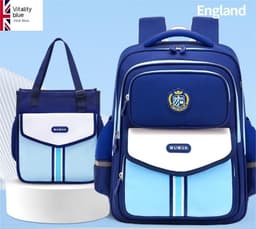 image-Primary School Student Waterproof Spine Protection Waist Support Large Capacity Backpack Oxford Cloth For Boys And Girls