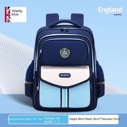 image-Primary School Student Waterproof Spine Protection Waist Support Large Capacity Backpack Oxford Cloth For Boys And Girls