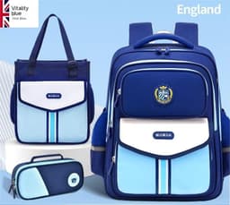 image-Primary School Student Waterproof Spine Protection Waist Support Large Capacity Backpack Oxford Cloth For Boys And Girls