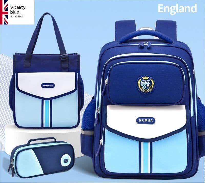 image-Primary School Student Waterproof Spine Protection Waist Support Large Capacity Backpack Oxford Cloth For Boys And Girls