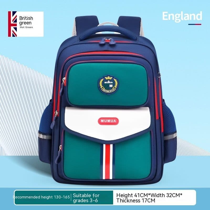 image-Primary School Student Waterproof Spine Protection Waist Support Large Capacity Backpack Oxford Cloth For Boys And Girls