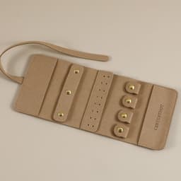 image-Portable And Versatile Small Jewelry Roll Earring Ring Ear Stud Necklace Watch Pouch