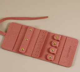 image-Portable And Versatile Small Jewelry Roll Earring Ring Ear Stud Necklace Watch Pouch