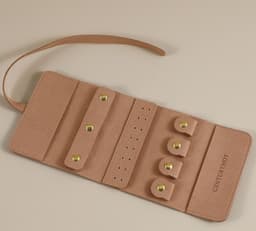 image-Portable And Versatile Small Jewelry Roll Earring Ring Ear Stud Necklace Watch Pouch