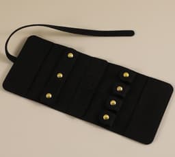 image-Portable And Versatile Small Jewelry Roll Earring Ring Ear Stud Necklace Watch Pouch